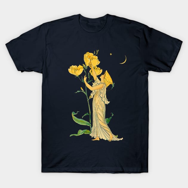 Evening Primrose by Walter Crane T-Shirt by MasterpieceCafe